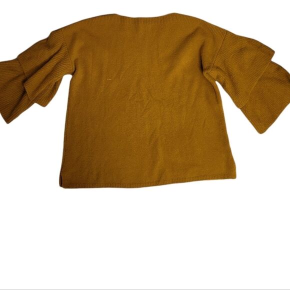 MADEWELL rust tier ruffle sleeve pullover sweater in coziest yarn M - Picture 4 of 12